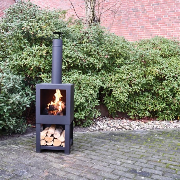 Terraskachel+opslag zw l38b38h136, esschert design, sfeer BBQKopen